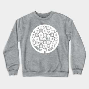 Niisato drain cover - Japan - white design, front print Crewneck Sweatshirt